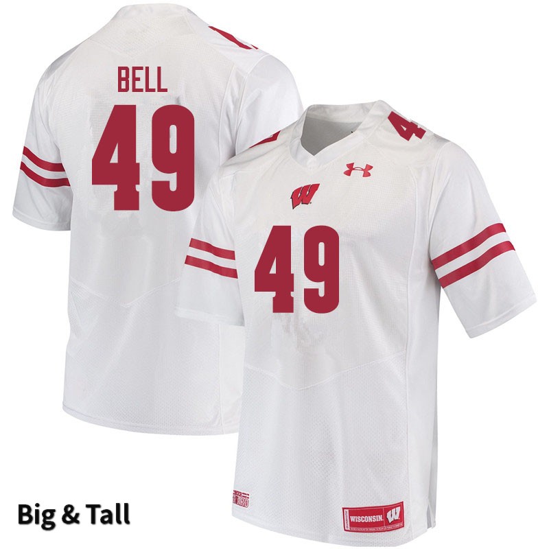Wisconsin Badgers Men's #49 Christian Bell NCAA Under Armour Authentic White Big & Tall College Stitched Football Jersey PJ40S18BP